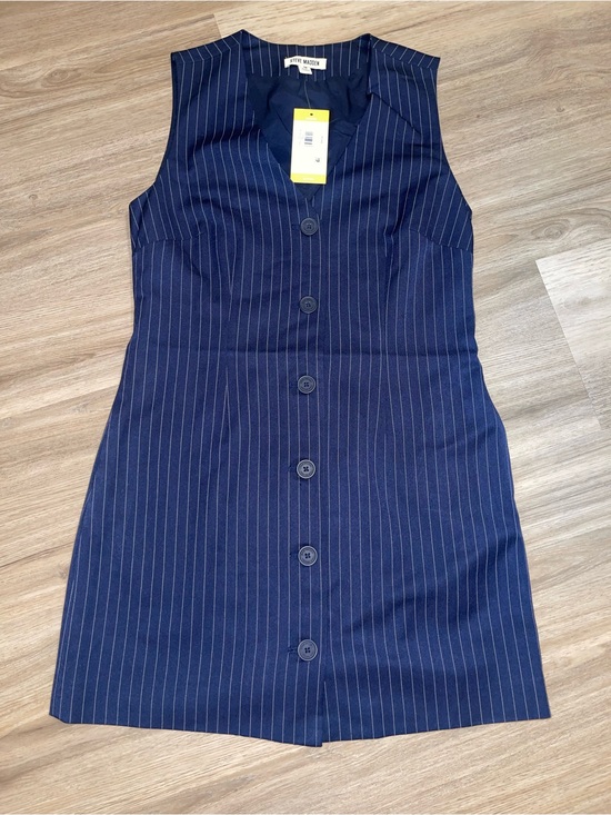 Steve Madden Dresses & Skirts - Steve Madden Navy Pinstripe Button-Front Mini Dress
